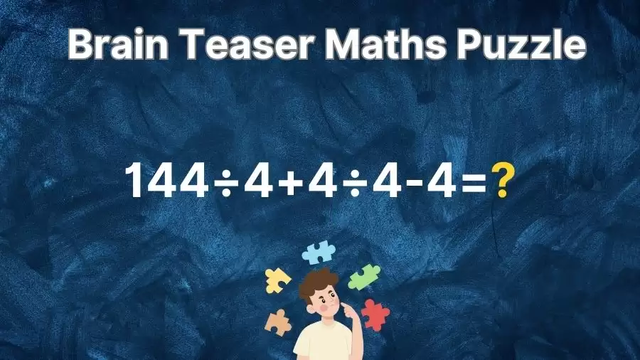 Brain Teaser for Genius Minds: Equate 144÷4+4÷4-4