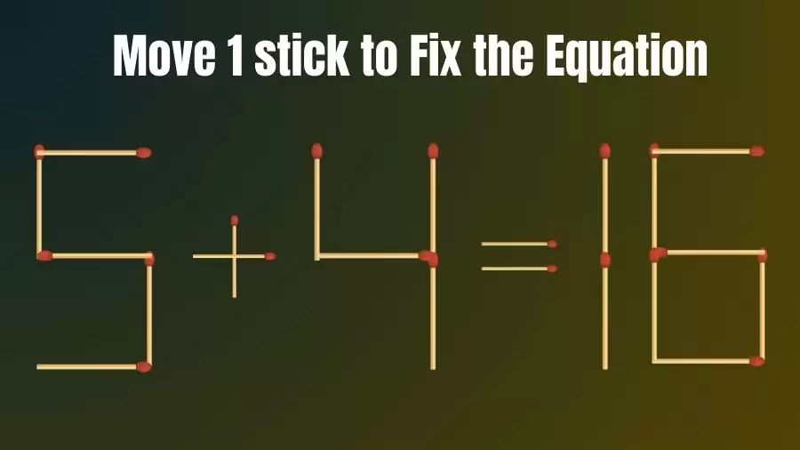 Brain Teaser: Move Just 1 Stick to Fix the Equation | Matchstick Puzzle