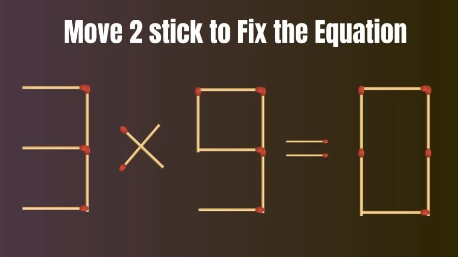 Brain Test: 3x9=0 Move 2 Matchsticks To Fix The Equation | Matchstick Puzzle