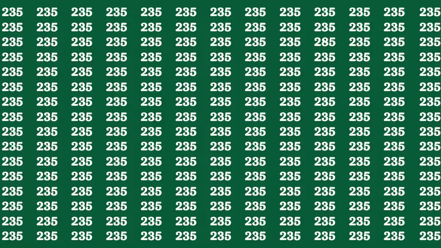 Brain Test: If you have Eagle Eyes Find the Number 285 in 15 Secs