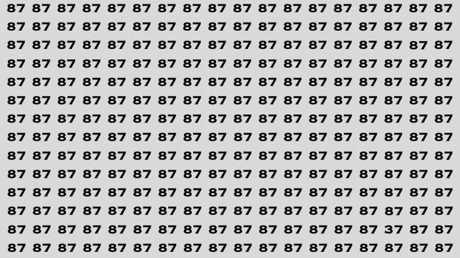 Brain Test: If you have Eagle Eyes Find the Number 37 among 87 in 15 Secs