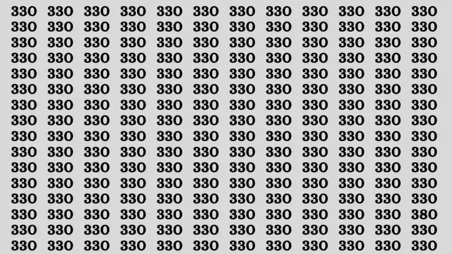 Brain Test: If you have Eagle Eyes Find the Number 380 in 15 Secs