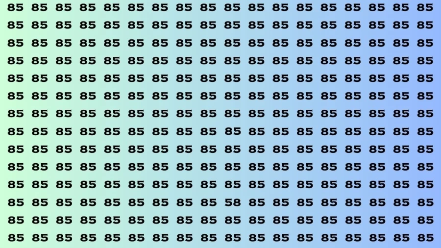 Brain Test: If you have Eagle Eyes Find the Number 58 among 85 in 15 Secs