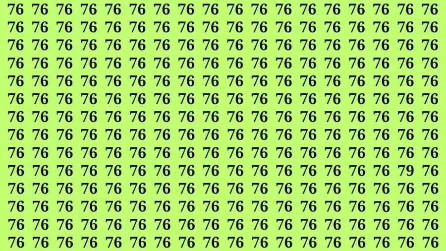 Brain Test: If you have Eagle Eyes Find the Number 79 among 76 in 15 Secs