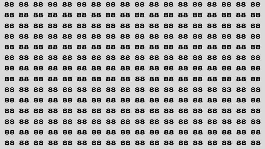 Brain Test: If you have Eagle Eyes Find the Number 83 among 88 in 15 Secs