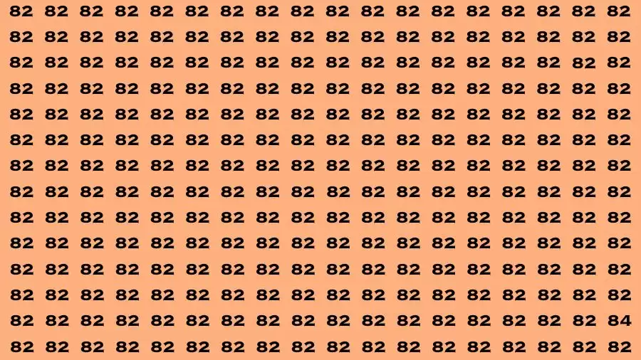 Brain Test: If you have Eagle Eyes Find the Number 84 among 82 in 15 Secs