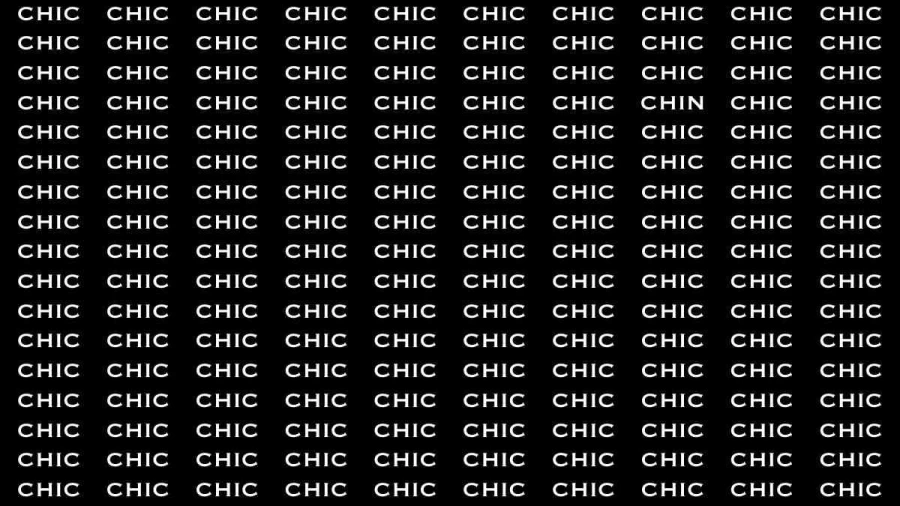 Brain Test: If you have Hawk Eyes Find the word Chin in 18 Secs