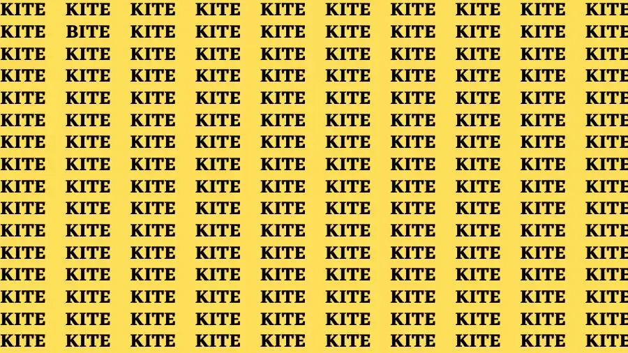 Brain Test: If you have Sharp Eyes Find the Word Bite among Kite in 15 Secs