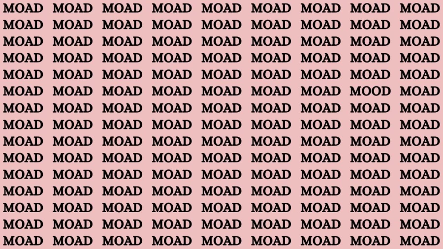 Brain Test: If you have Sharp Eyes Find the Word Mood among Moad in 15 Secs