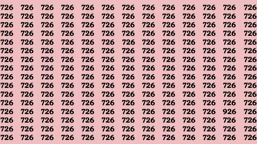 Observation Brain Challenge: If you have Hawk Eyes Find the Number 926 among 726 in 15 Secs