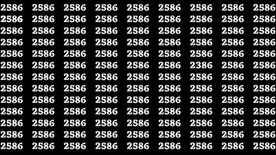 Observation Brain Test: If you have Eagle Eyes Find the number 2386 among 2586 in 10 Secs