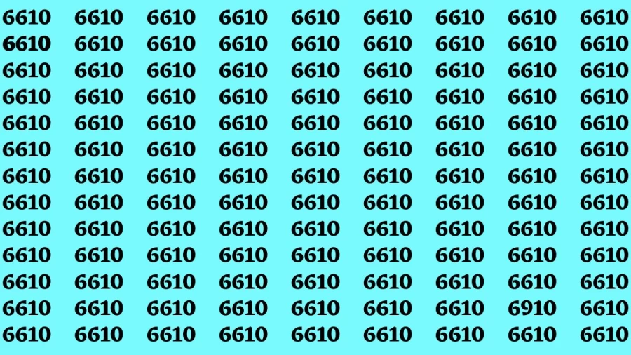 Observation Brain Test: If you have Eagle Eyes Find the number 6910 in 12 Secs