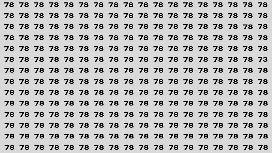 Observation Brain Test: If you have Eagle Eyes Find the number 73 among 78 in 12 Secs