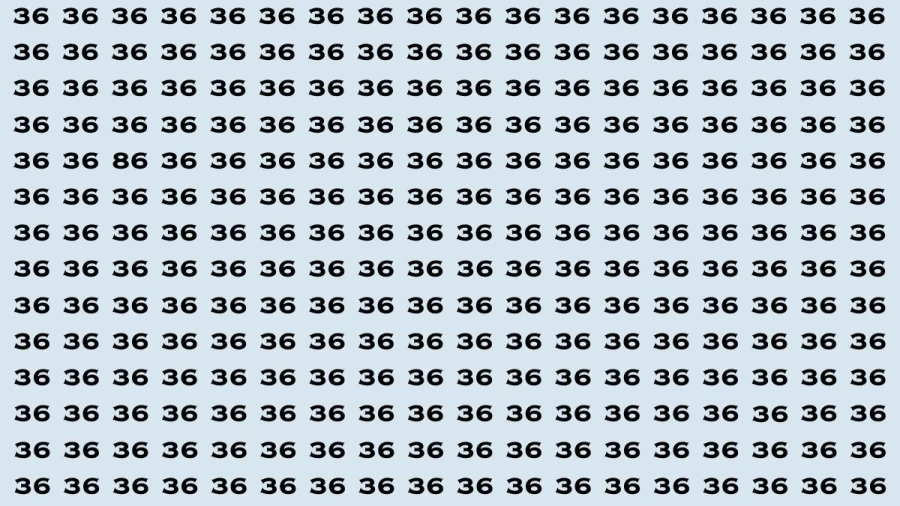 Observation Brain Test: If you have Eagle Eyes Find the Number 86 among 36 in 15 Secs