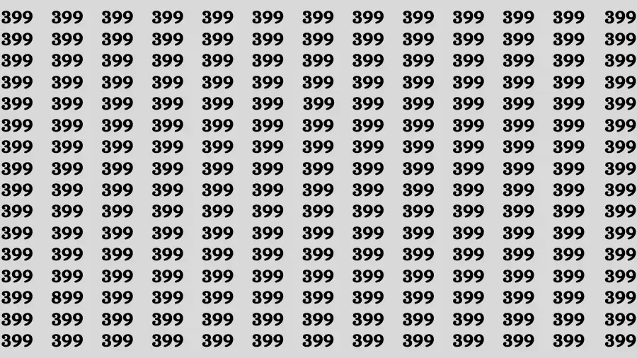 Observation Brain Test: If you have Eagle Eyes Find the number 899 among 399 in 12 Secs