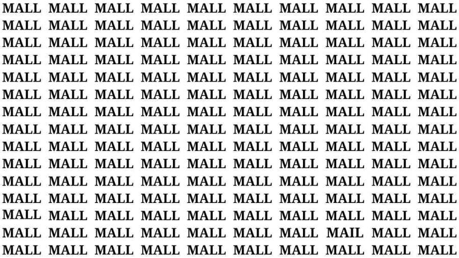 Observation Brain Test: If you have Eagle Eyes Find the word Mail among Mall in 15 Secs