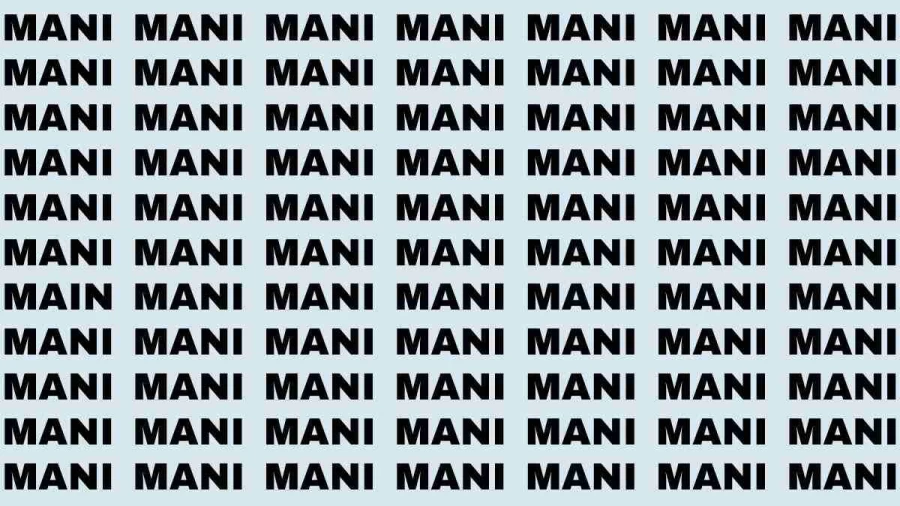 Observation Brain Test: If you have Eagle Eyes Find the word Main in 15 Secs