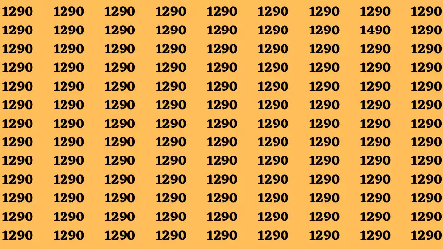 Observation Brain Test: If you have Hawk Eyes Find the Number 1490 in 15 Secs