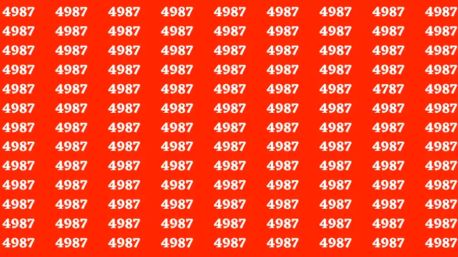 Observation Brain Test: If you have Hawk Eyes Find the Number 4787 among 4987 in 15 Secs