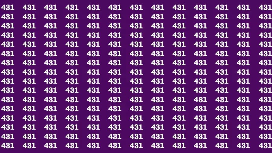 Observation Brain Test: If you have Hawk Eyes Find the Number 481 in 15 Secs