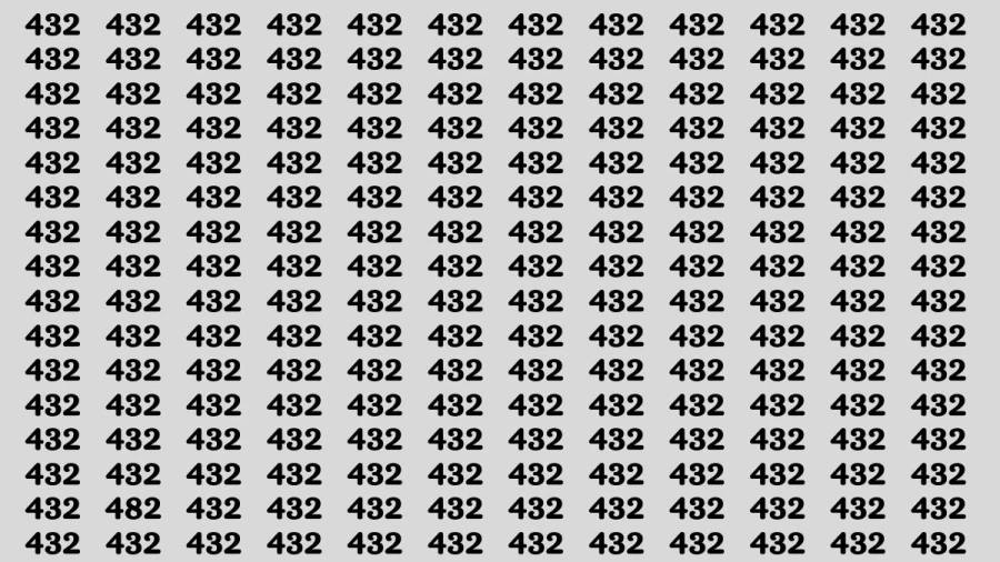 Observation Brain Test: If you have Hawk Eyes Find the Number 482 among 432 in 15 Secs