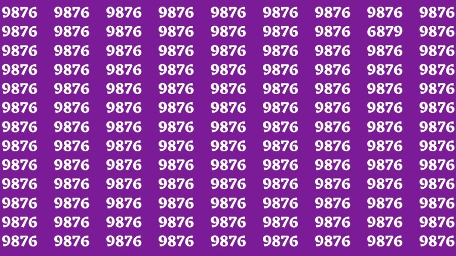 Observation Brain Test: If you have Hawk Eyes Find the Number 6879 in 15 Secs