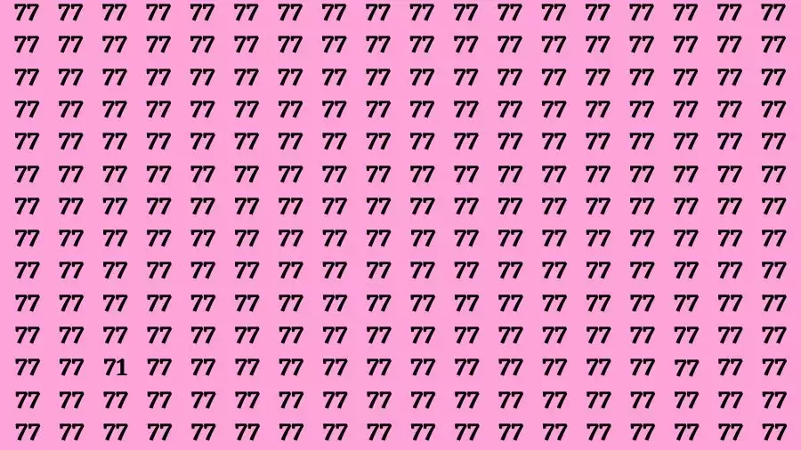 Observation Brain Test: If you have Hawk Eyes Find the Number 71 among 77 in 15 Secs