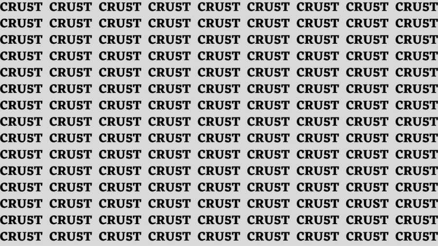 Observation Brain Test: If you have Hawk Eyes Find the word Crust in 15 Secs