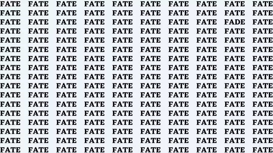 Observation Brain Test: If you have Hawk Eyes Find the Word Fade in 15 Secs