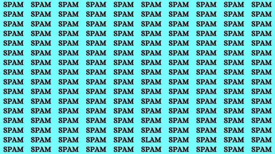 Observation Brain Test: If you have Hawk Eyes Find the word Slam among Spam in 18 Secs