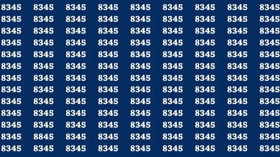 Observation Brain Test: If you have Keen Eyes Find the Number 8845 among 8345 in 15 Secs