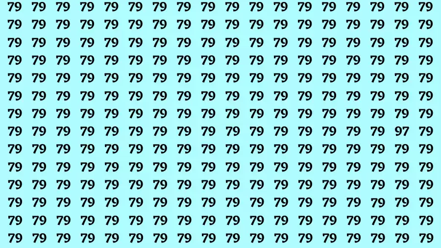 Observation Brain Test: If you have Keen Eyes Find the Number 97 among 79 in 15 Secs