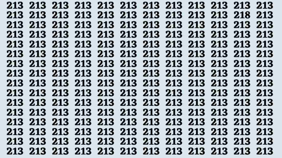 Observation Brain Test: If you have Sharp Eyes Find the number 218 in 20 Secs