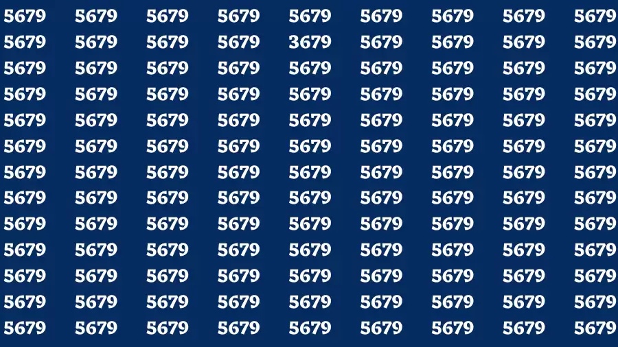 Observation Brain Test: If you have Sharp Eyes Find the number 3679 among 5679 in 20 Secs