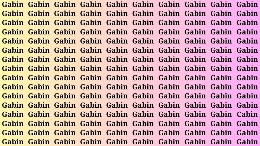 Observation Brain Test: If you have Sharp Eyes Find the Word Cabin in 15 Secs