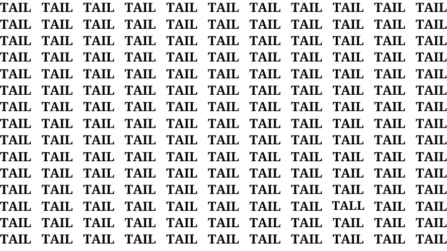 Observation Find it Out: If you have Hawk Eyes Find the Word Tall in 15 Secs