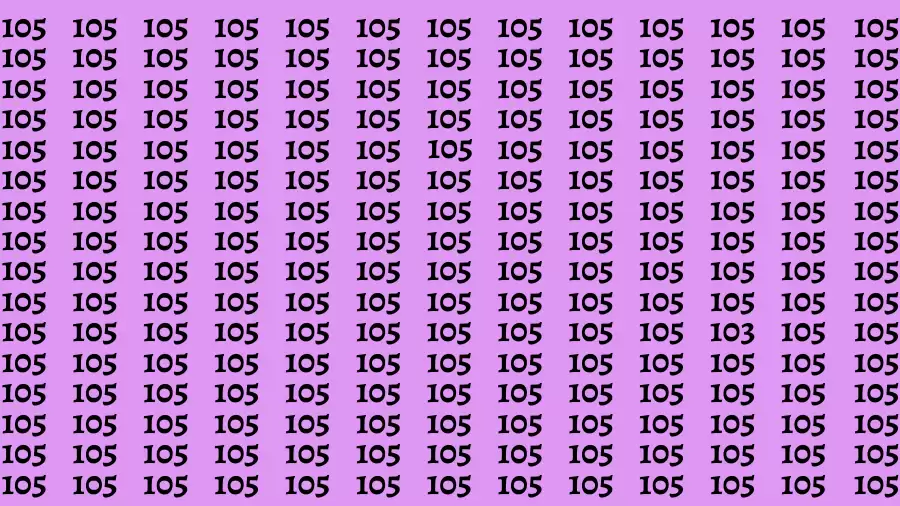 Observation Find it Out: If you have Keen Eyes Find the Number 103 among 105 in 15 Secs