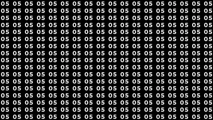 Observation Skill Test: If you have Eagle Eyes Find the number 03 among 05 in 12 Seconds?