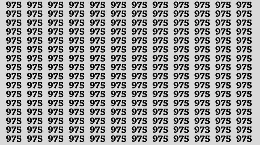 Observation Skill Test: If you have Keen Eyes Find the Number 973 among 975 in 15 Secs