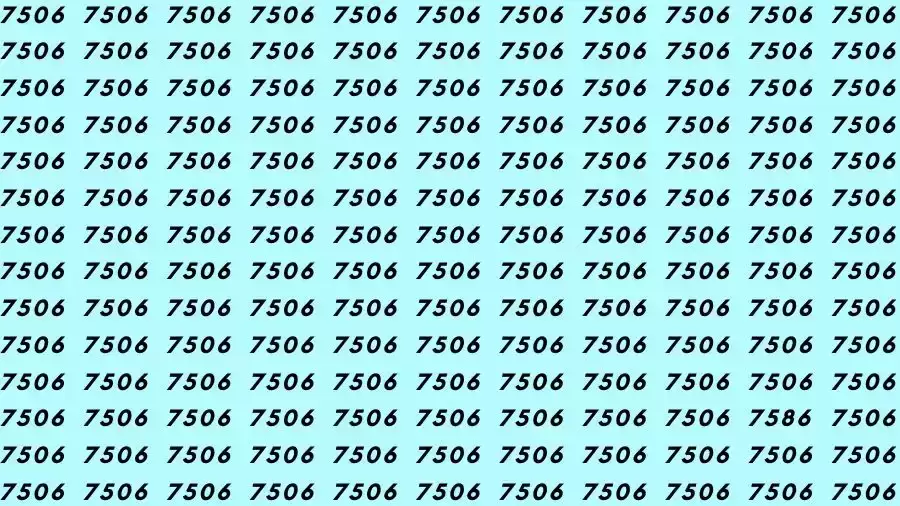 Observation Skills Test: If you have Eagle Eyes Find the number 7586 among 7506 in 9 Seconds?