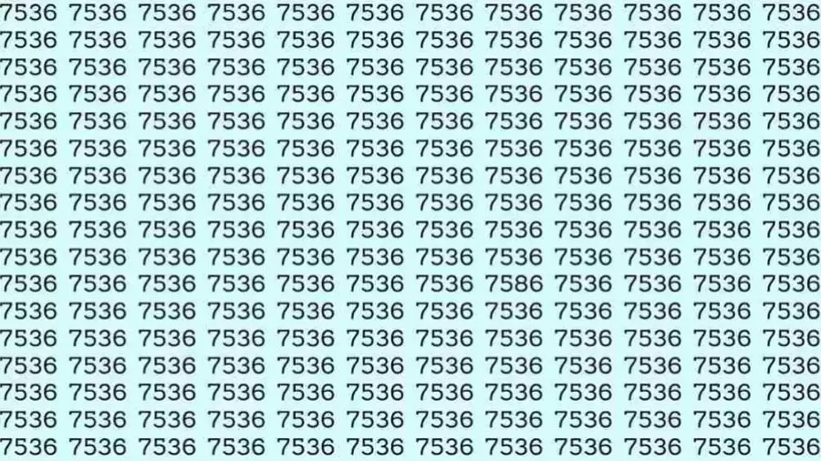 Observation Skills Test: If you have Eagle Eyes Find the number 7586 among 7536 in 12 Seconds?