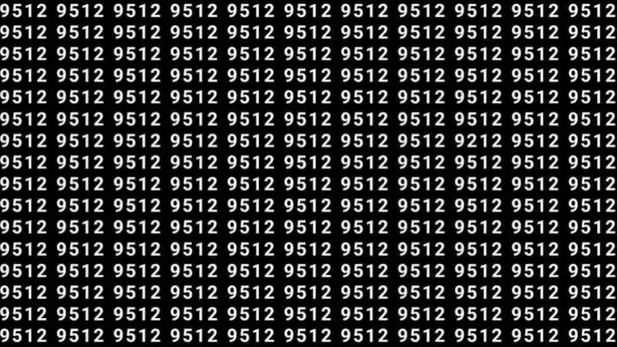 Observation Skills Test: If you have Eagle Eyes Find the number 9212 among 9512 in 10 Seconds?