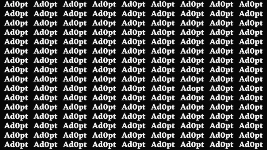 Observation Skills Test: If you have Eagle Eyes Find the Word Adopt in 15 Secs