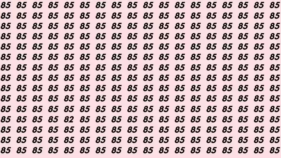 Observation Skils Test: If you have Eagle Eyes Find the number 82 among 85 in 10 Seconds?