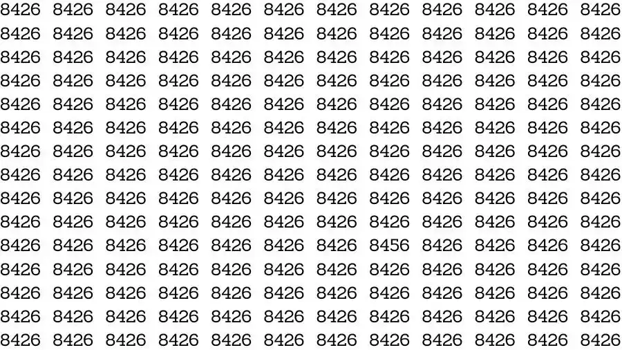 Optical Illusion Brain Teaser: If you have Eagle Eyes Find the number 8456 among 8426 in 6 Seconds?