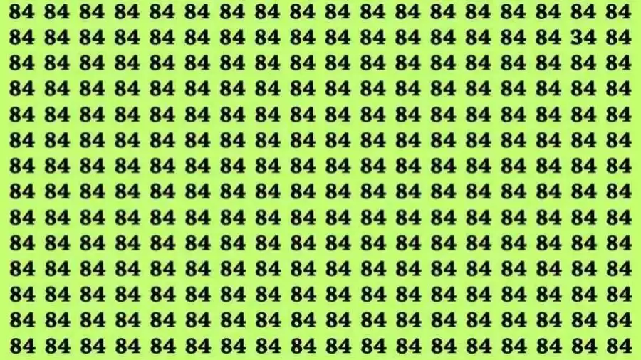 Optical Illusion Brain Test: If you have Eagle Eyes Find the Number 34 among 84 in 12 Secs