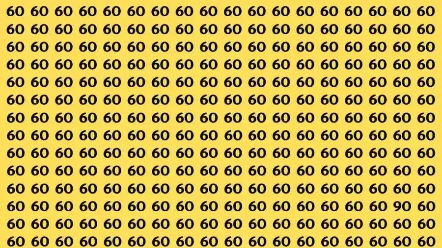 Optical illusion Eye Test: If you have Eagle Eyes Find the Number 90 in 15 Secs?