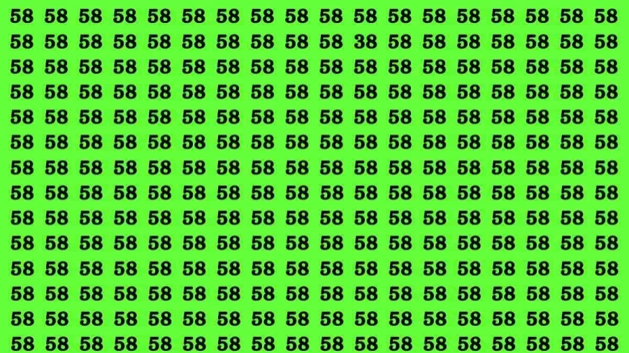 Optical Illusion: If you have Hawk Eyes Find the Number 38 among 58 in 10 Secs