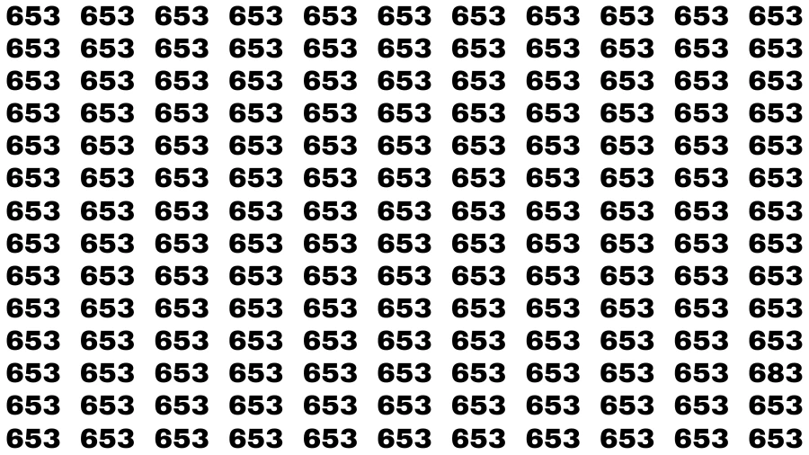 Observation Find it Out: If you have Sharp Eyes Find the number 683 in 20 Secs