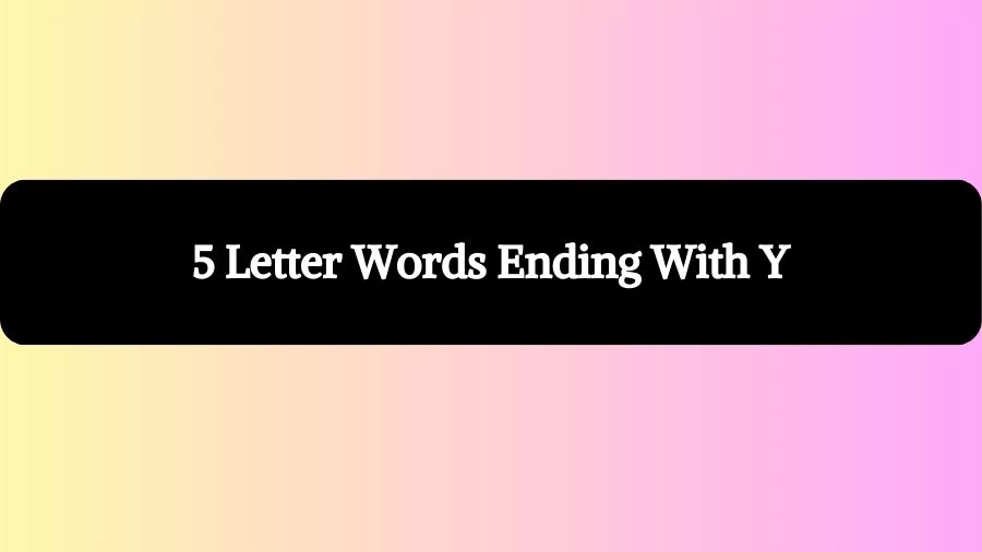 5 Letter Words Ending With Y, List of 5 Letter Words Ending With Y